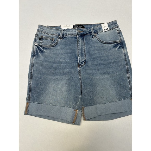 Judy Blue NWT Hi-Rise Tummy Control Cool Denim Shorts Cuffed Sz XL Style #150205 - Picture 4 of 5
